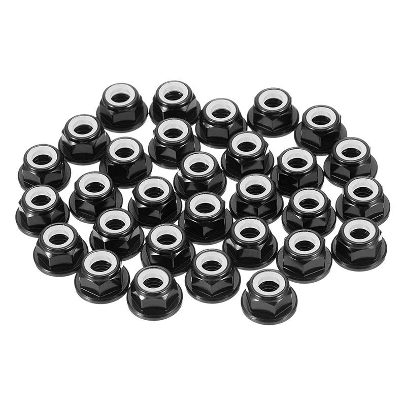 

Anodized Colourful Aluminum Flange Nylon Lock Nut M2 M2.5 M3 M4 M5~M8 Nylon Hex Insert Lock self-locking Nut for RC Model Parts M3-5pcs чорний