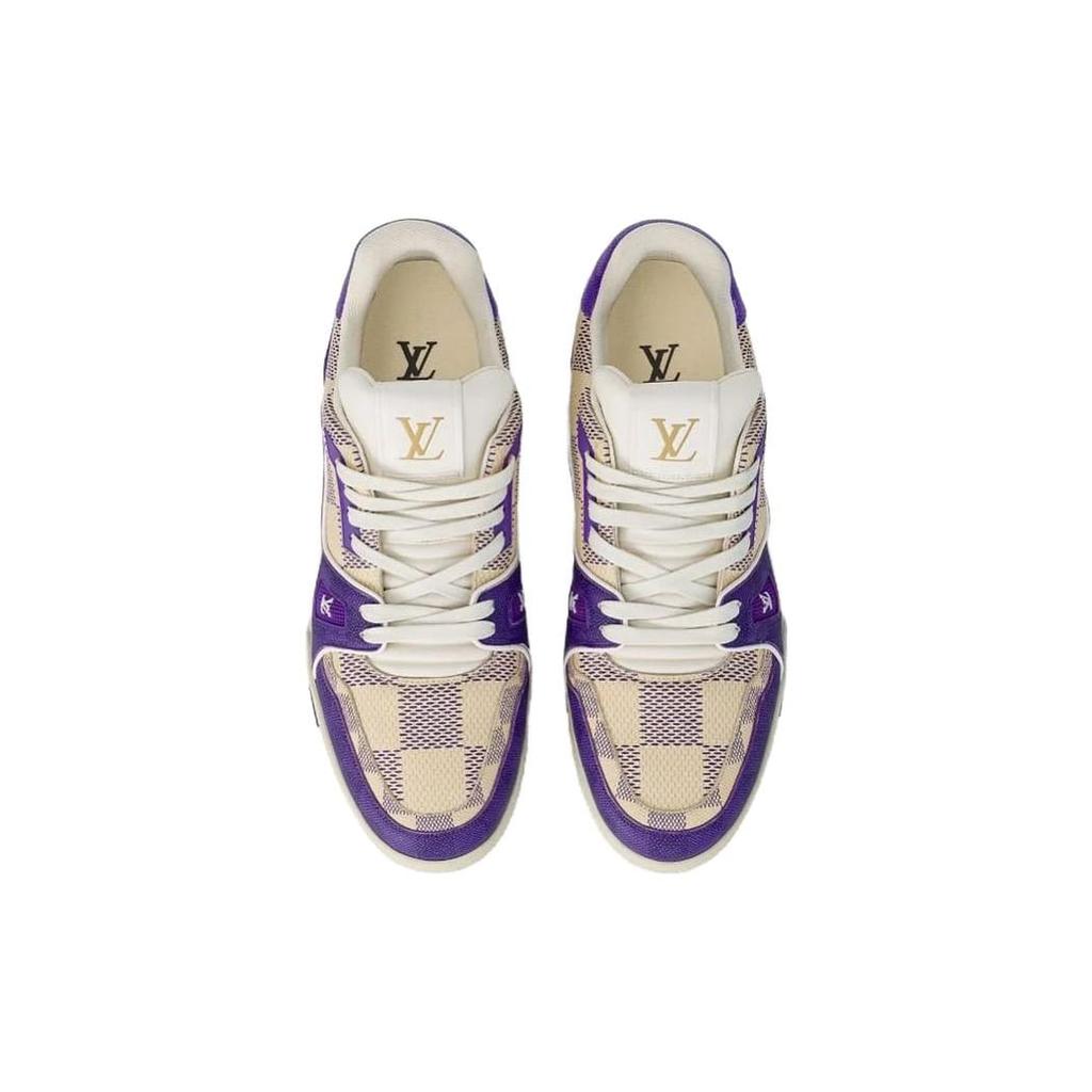 LOUIS VUITTON Trainer Low top Skateboard Shoes Women's Purple Beige 1ACFL9