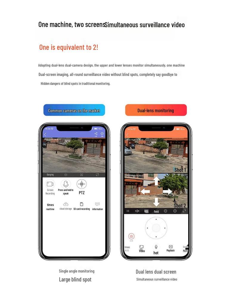 V380 Outdoor Waterproof HD Night Vision Wireless 4G Dual Camera for Home Monitoring