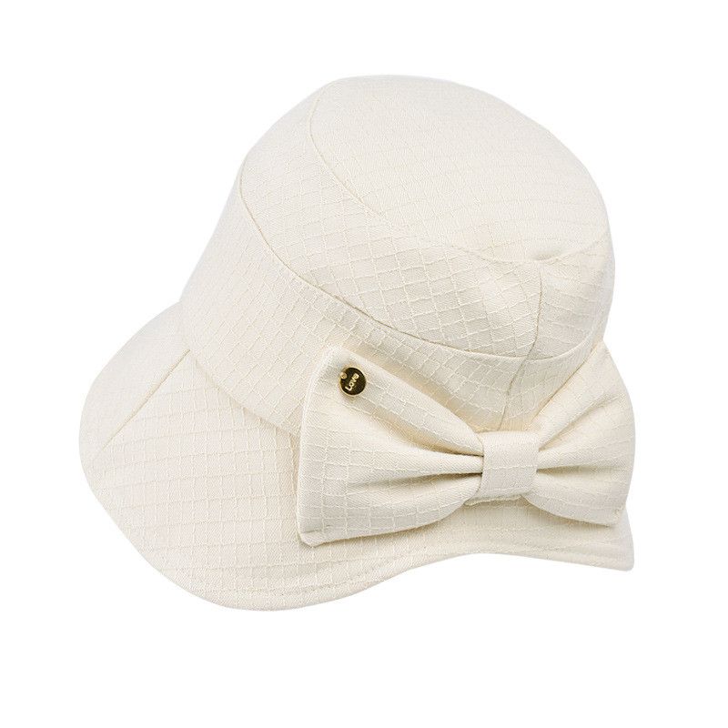 

8559 Bucket Hat Artistic Korean Style Bows New Versatile Fashion Women s Hat Show Face Small Bucket Bucket Hat Beige