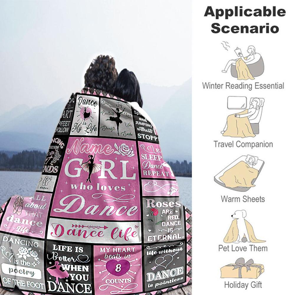 Girls Like Customize Your Name Blanket Cozy Customizable Blanket Warmthful Decor Perfect for Livingroom Home Decor Living Room Office Chair