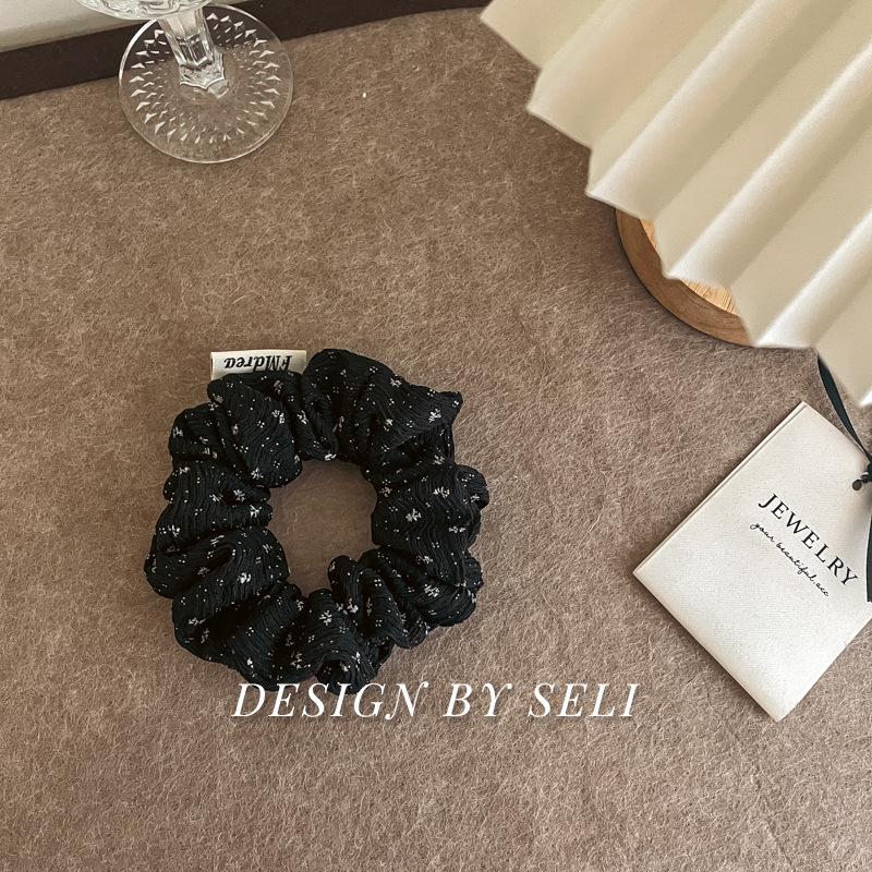 Korean Style Floral 16cm Polka Dot Hair Tie - Elegant and Versatile Hair Accessory