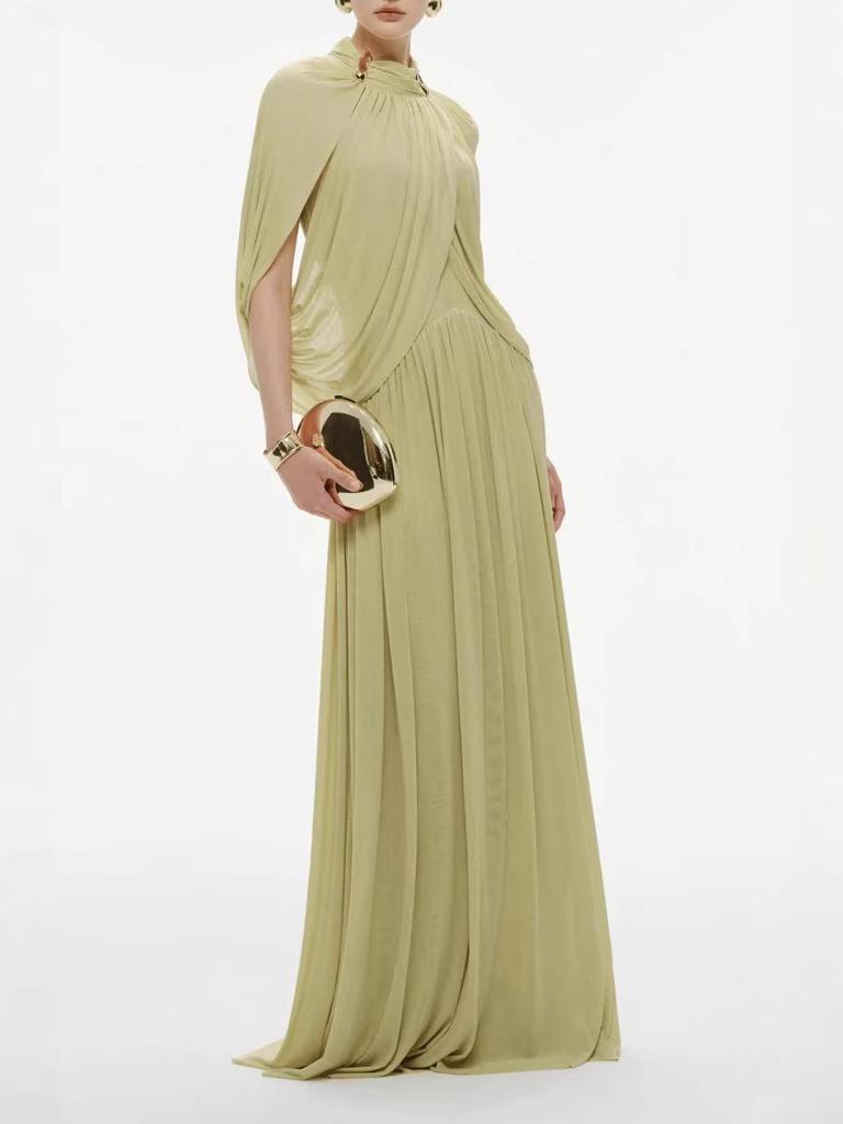Robe de soirée élégante à manches chauve-souris ajustée pour femmes européennes et américaines