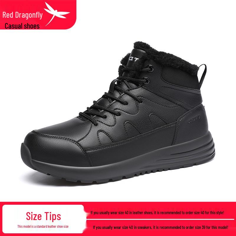 Red Dragonfly Men s Winter High-Top Anti-Slip Warm Sports Shoes 41