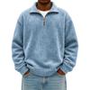 Men's Fashion Casual Half-zipper Solid Color Distressed Sweatshirt Men's Casual Loose Long-sleeved Lapel Sweatshirt