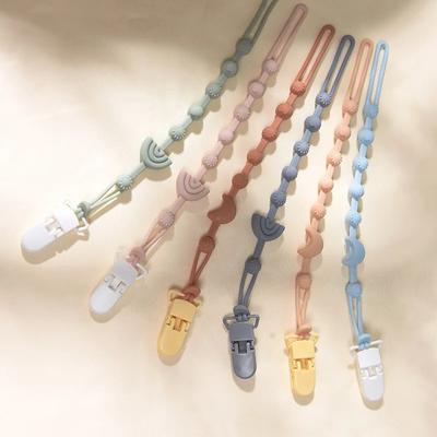 Baby Silicone Pacifier Chain Clip Dummy Nipples Holder Clips BPA Free Babies Teething Chain Toy Gifts For Cute Baby Accessories