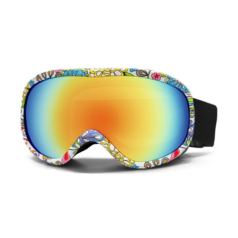 Double-layer anti-fog adult ski goggles with wide field of view, windproof magnetic goggles for outdoor sports