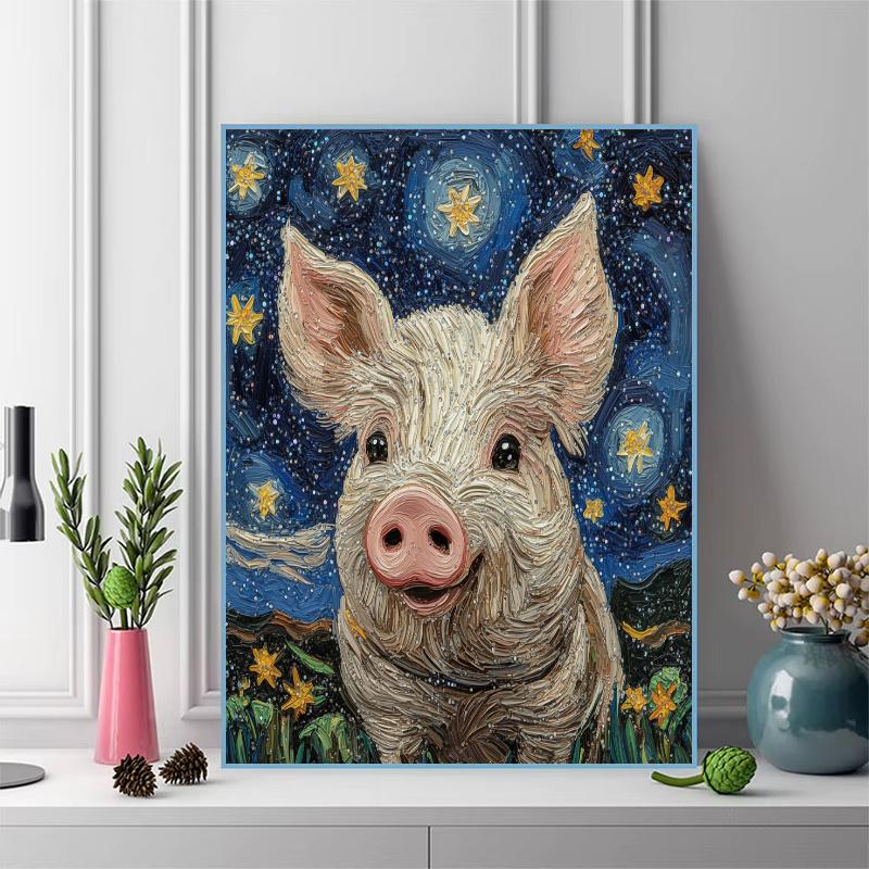 Pig Pattern 3pcs 100% Round Full Drill 5D DIY Diamond Painting Embroidery Cross Stitch Rhinestone Décor