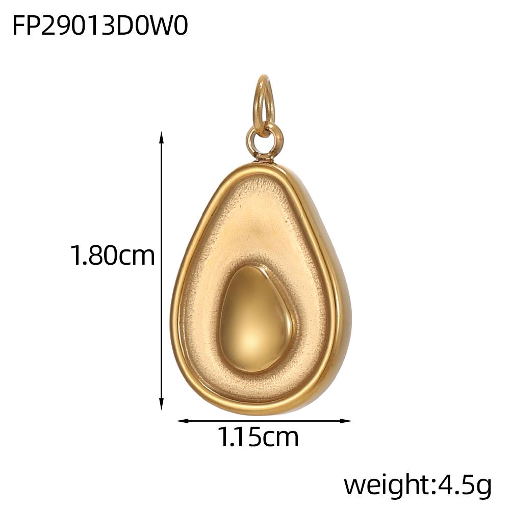 CARLIDANA Fruit Gold Plated Pineapple Avocado Strawberry Grape Pendant Stainless Steel Charms Accessories DIY Jewelry for Women