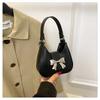 Trendy Single Shoulder Handbag Simple Earphone Bag Korean 2024 New Butterfly Bow Chain Crossbody Bag Women Black