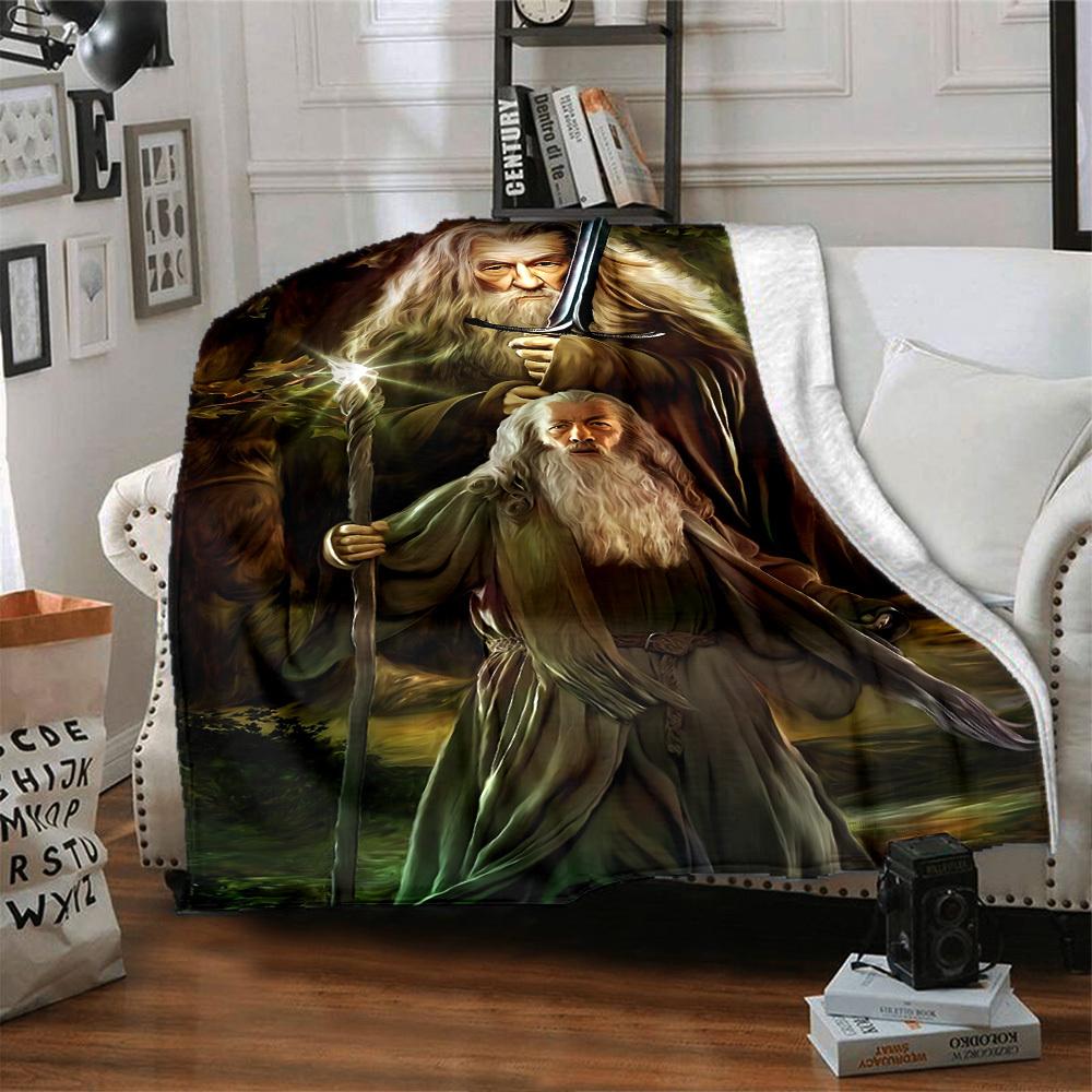 1pc Wizardry Fantasy Flannel Blanket Soft Warm Throw for Home, Office, Travel, All Season Cozy Bedding Gift, Office