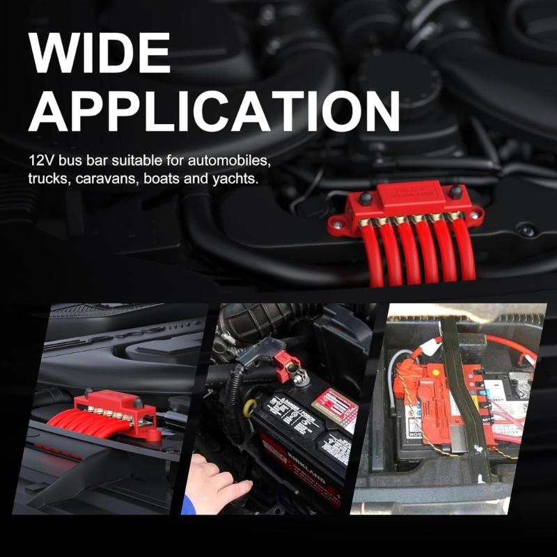 Busbar Power Distribution Block Suitable For Automotive Vehicle Electrical Car Ground Battery Busbar With Terminal Studs