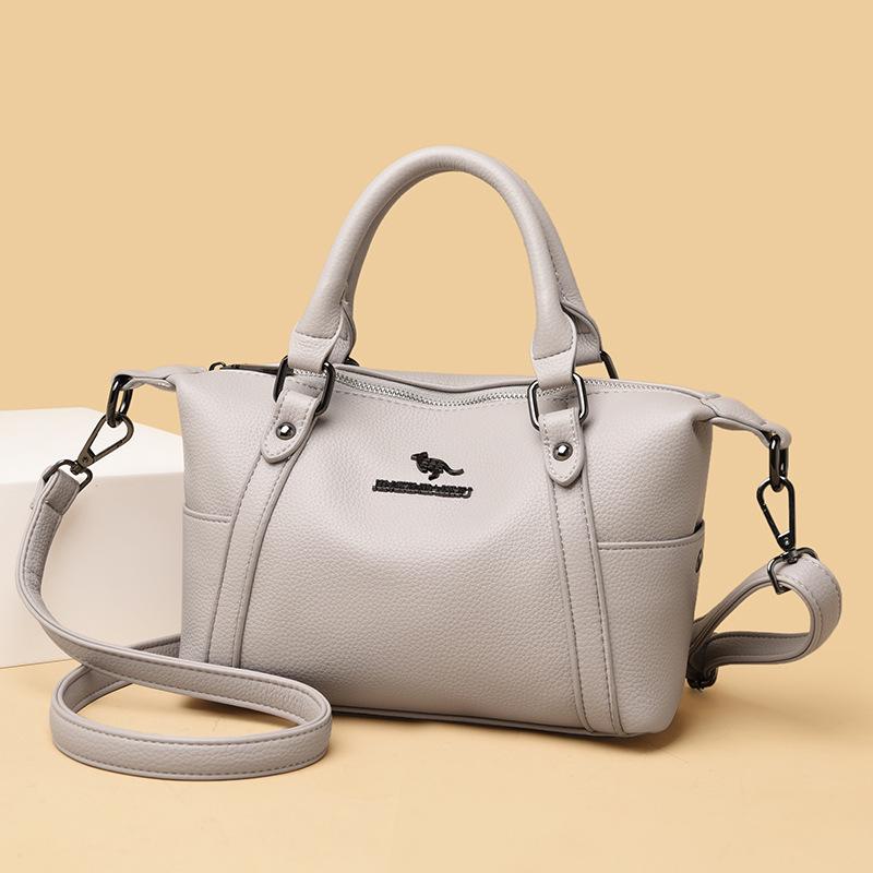 

Сумка-тоут для мамы из мягкой кожи Осень/Зима 2025: Стильная сумка кроссбоди и на плечо большой вместимости серый