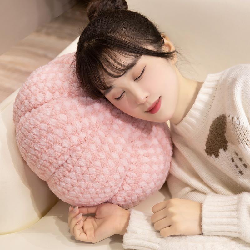 Pretty Cream Color Pumpkin Plush Toys Stuffed Soft Lifelike Pumpkin Doll Cozy Home Throw Pillow Kawaii Party Decor Nice Gift