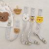 Stylish Newborn Pacifier Holder with Bear Rabbit Decorations Cloth Wood Pacifier Clip Gift for Baby Showers & Birthdays