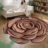 Yousheng Floor Mat Large Size Non-Slip Floral Plush Rug with 3D Visual Effect Easy Maintenance Floor Rug Living Room Bathroom Kitchen Decor