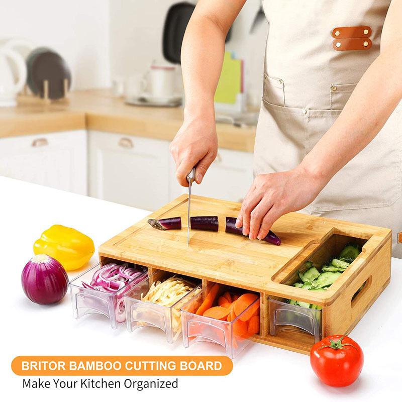Spot Wooden Cutting Board Cutting Board Multipurpose Drawer with Grater Cheese Pizza
