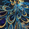Fashion Elegant Sequin Embroidery Sequined Embroidery Patches DIY Blue Embroidered Floral Patches Clothing Applique Dresses