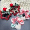 Red Plush Star Hair Clip Bow for Christmas & New Year
