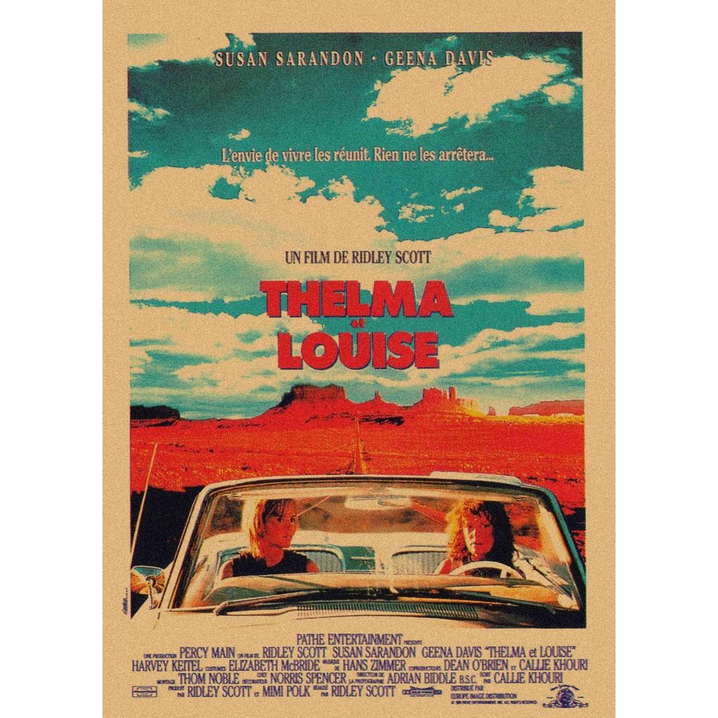Thelma & Louise Retro Poster Kraftpapier Wandkunst Wandbild 364