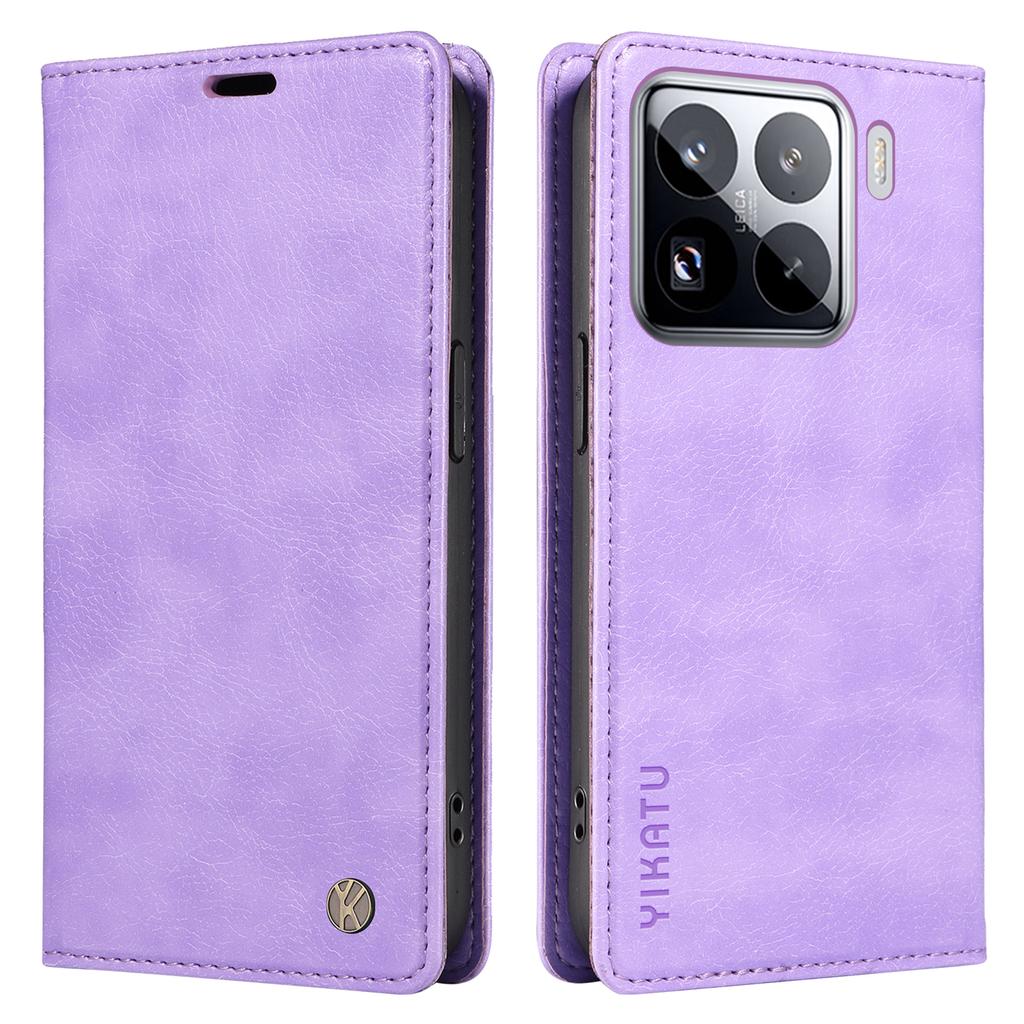 YIKATU YK-006 Pro pouzdro pro Xiaomi 15 Pro Magnetické zavírání Kožený kryt na telefon Litchi textura