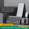 Silver Dual-mode Wireless Bluetooth Keyboard & Mouse Set for Tablets and Laptops