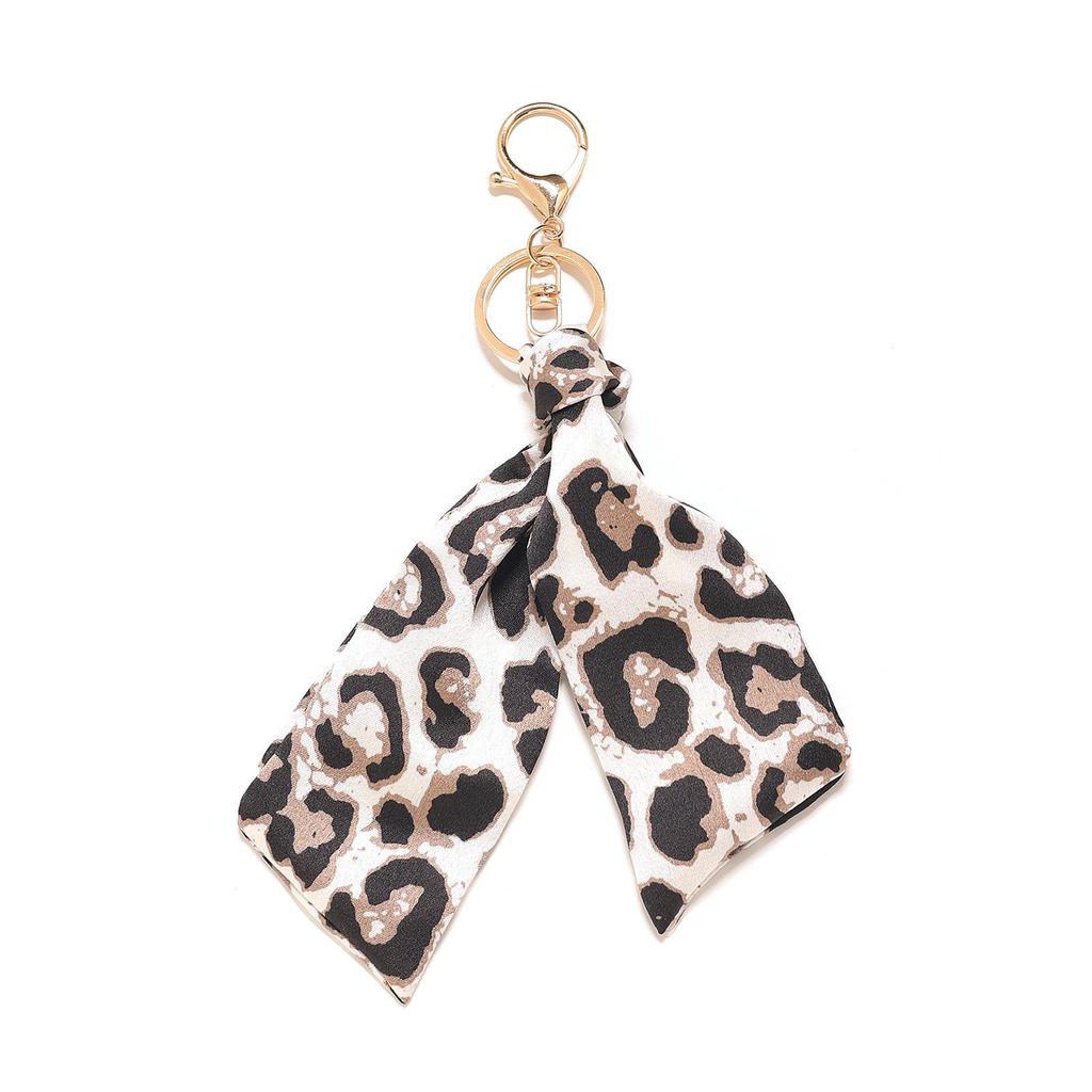 Leopard Print Fabric Keychain Bag Accessory Ornament