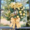 Yousheng Christmas Wreath Front Door Xmas Garland with Bow Ribbon Berry Flower Decor Indoor Outdoor Winter Decoration