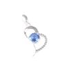 Tanzanite Gemstone 925 Sterling Silver Wedding Jewelry Zircon Pendant 1.37" Gift CZP-5-11