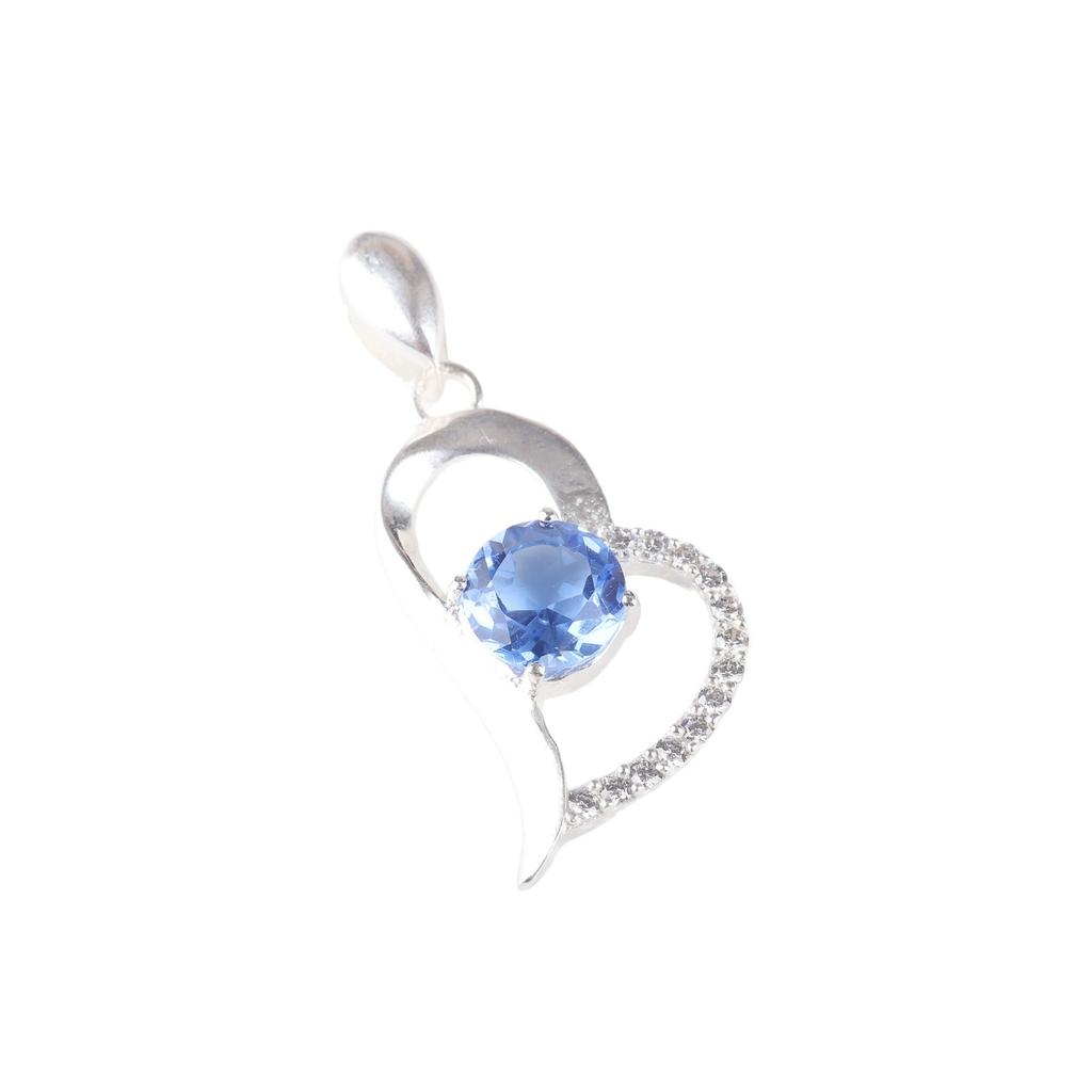 Tanzanite Gemstone 925 Sterling Silver Wedding Jewelry Zircon Pendant 1.37" Gift CZP-5-11