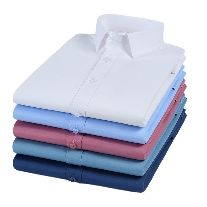 Bamboo Fiber Shirt Men's Stretch No Care Comfortable Shirt Business Professional Formal Interview Plus Size Short Sleeve Shirts Men’s