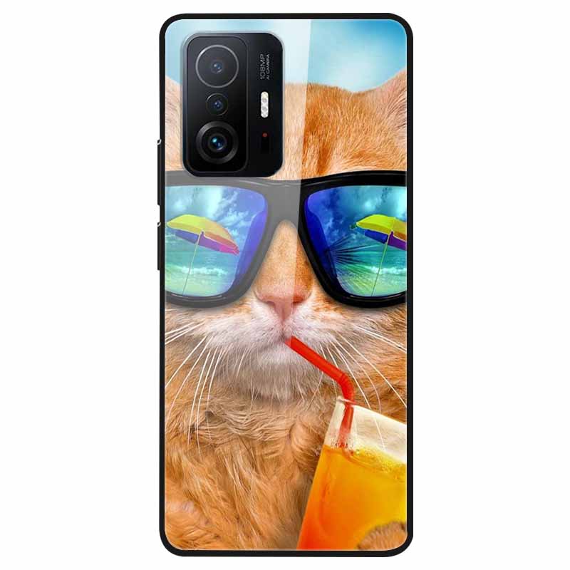 Luxury Case for Xiaomi Mi 11T Pro Cover Tempered Glass Cover for Xiaomi 11T 11 T Pro Phone Case for Xiaomi 11TPro Fundas 2021