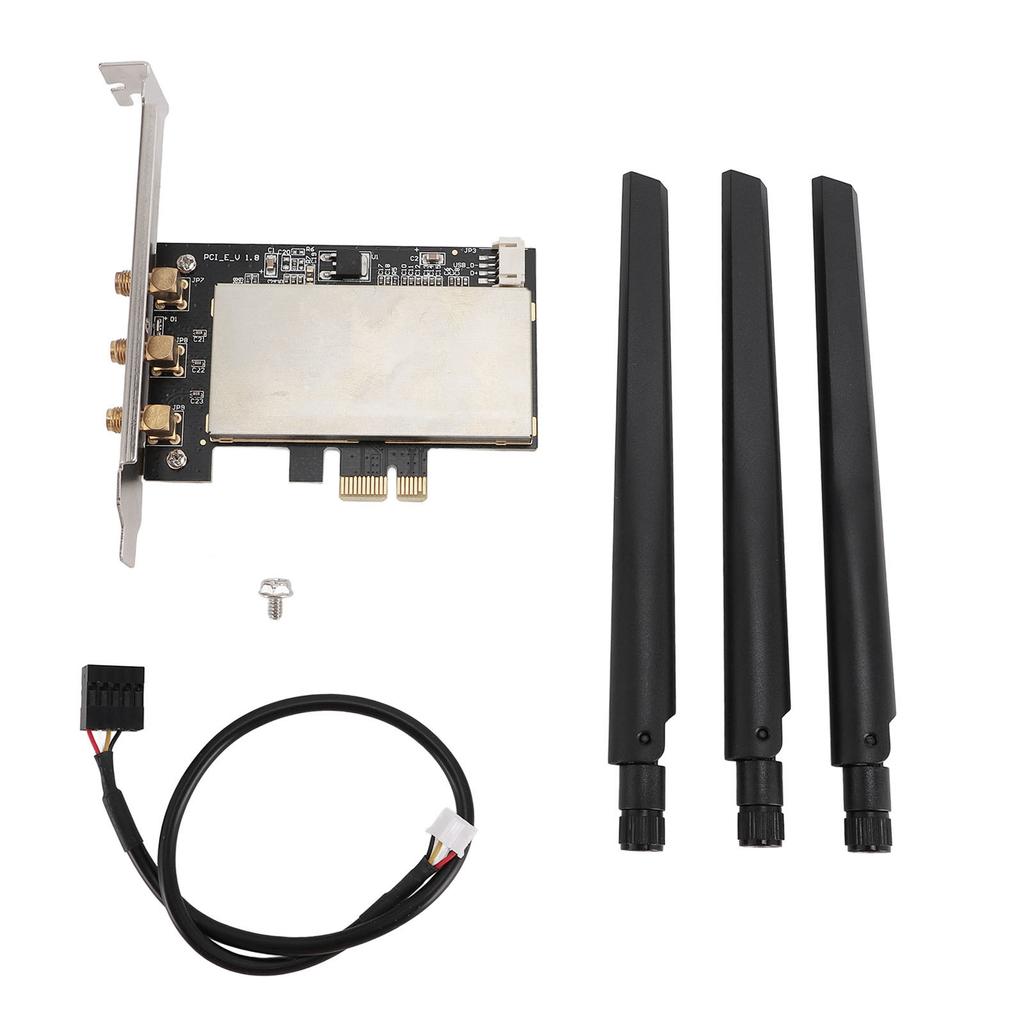 BCM43570 PCIEx1 Síťový adaptér s 3 anténami 2.4GHz 5GHz 1200Mbps Bluetooth 4.1 pro Win 10