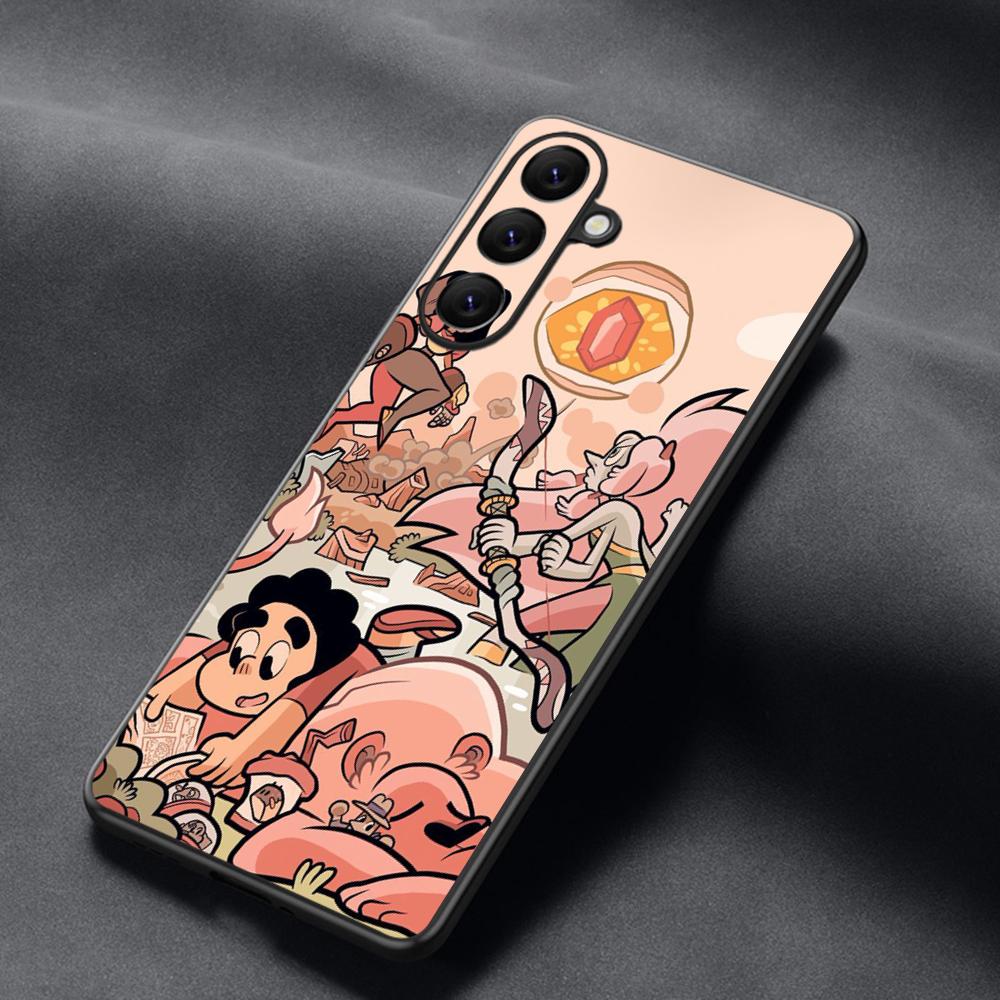 Steven classic cartoon cute universe design Phone Case For Samsung Galaxy S26 S25 S24 S23 S22 S21 Plus Ultra Note20 Soft Black