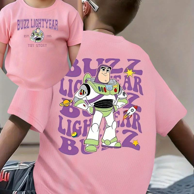 Dětské tričko Disney Toy Story Buzz Rakeťák Retro vzor Letní nové Pohodlné prodyšné tričko