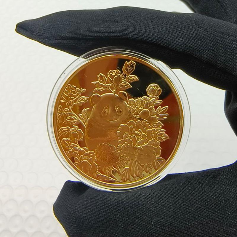 Panda Coins, Gold-plated and Silver Plated, Commemorative Medals, Metal Crafts, Panda Commemorative Medals, Small Gifts