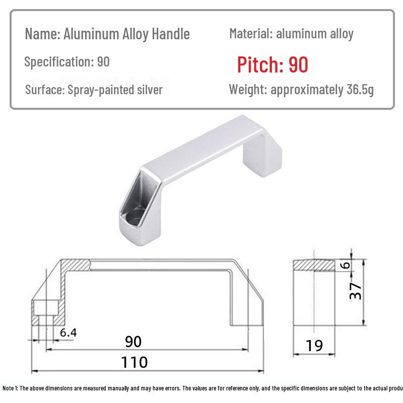 Industrial-Grade Thickened Silver Aluminum Handle for Electrical Box, Cabinet, or Drawer