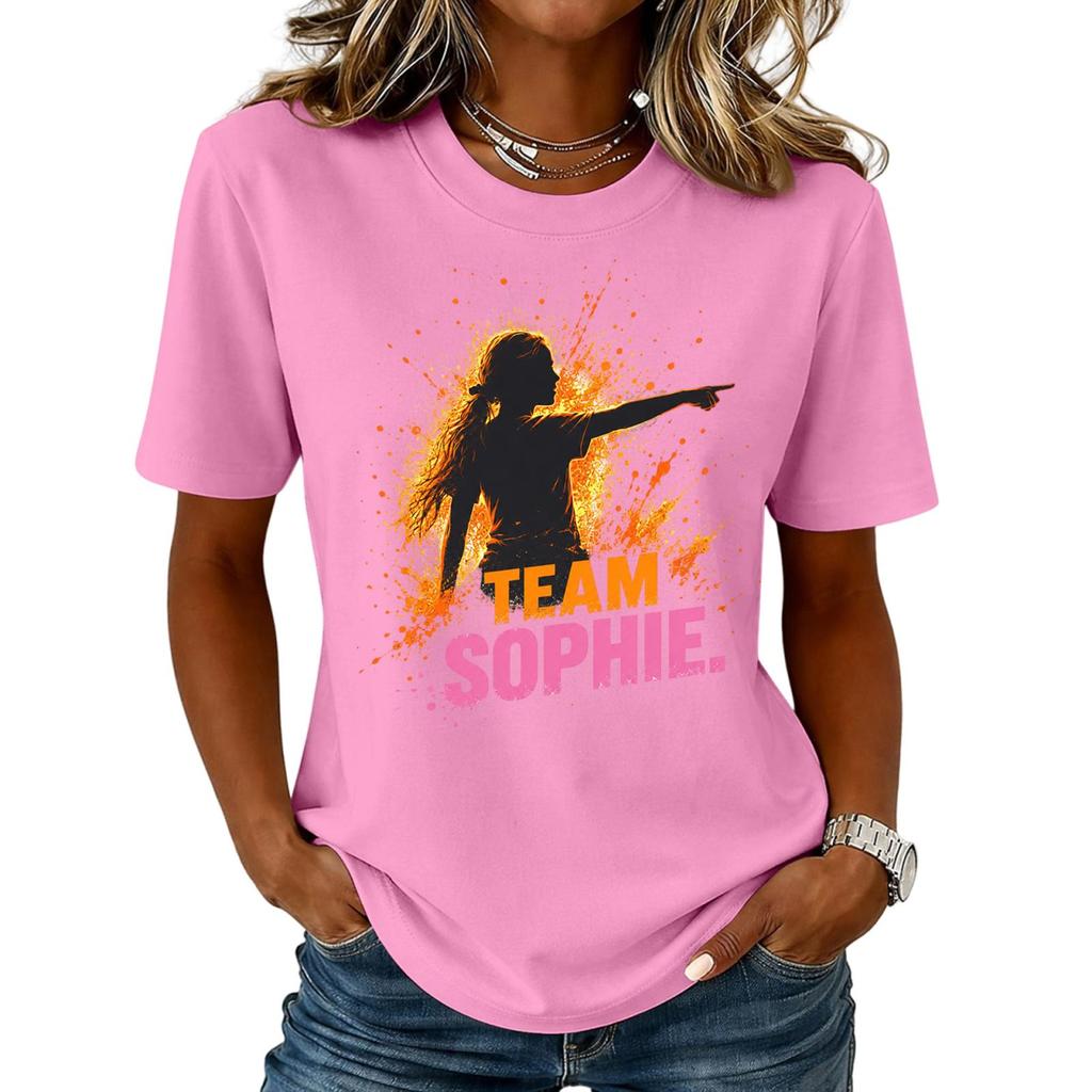 Unisex Fashion Letter Print T-Shirt Short Sleeve Neck Casual Tee for Daily Wear