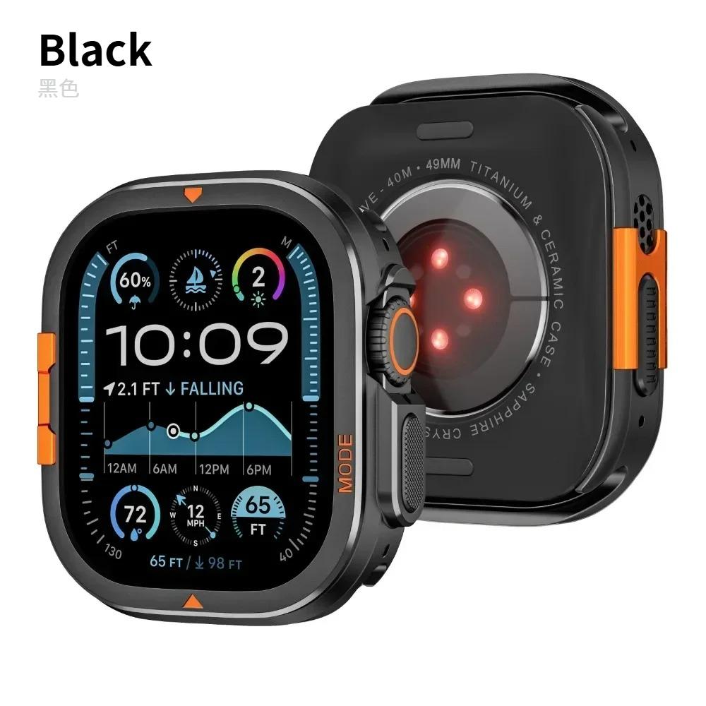 

Metal Case for Apple Watch Ultra 3 49mm 46mm 45mm 44mm Protector Case Aluminum Bumper Frame for IWatch Series 11 10 9 8 7 6 5 SE Ultra1/2/3 49mm чёрный