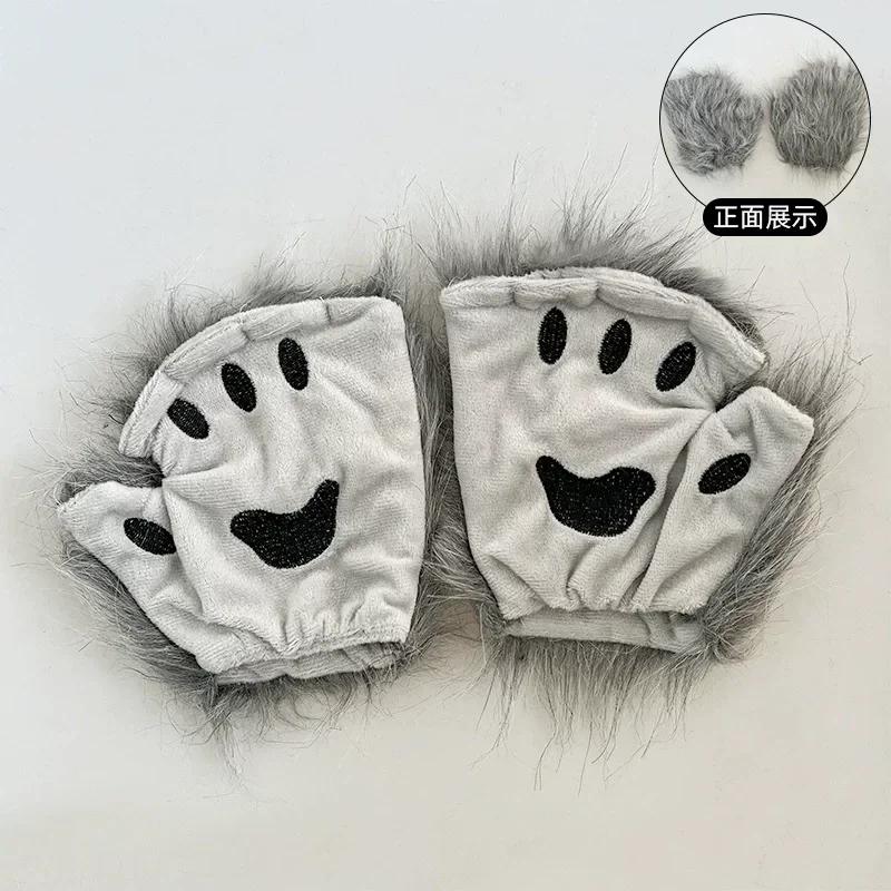 New Halloween Fox Mask Set Prop Accessories Cute Handmade Fox  Ears and Tail for Halloween Cosplay Party Costume Accessories