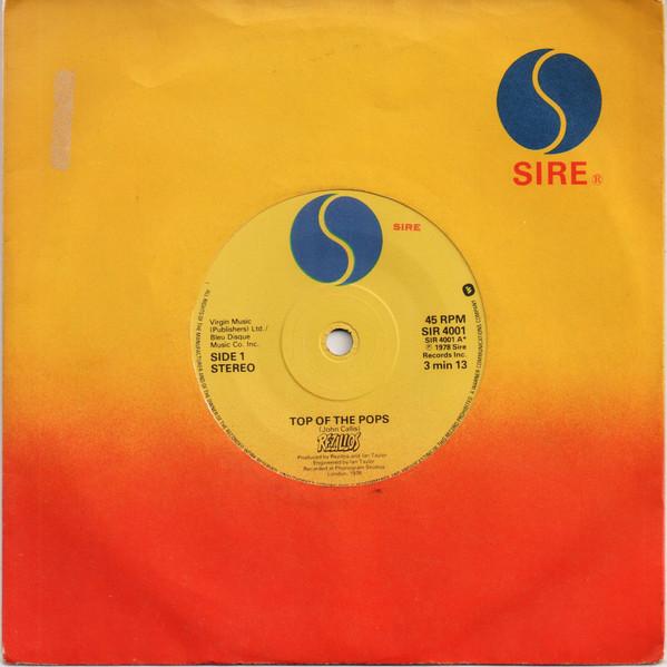 

7inch Record REZILLOS - Top Of The Pops SIR4001 Sire 1978 UK Rock Used