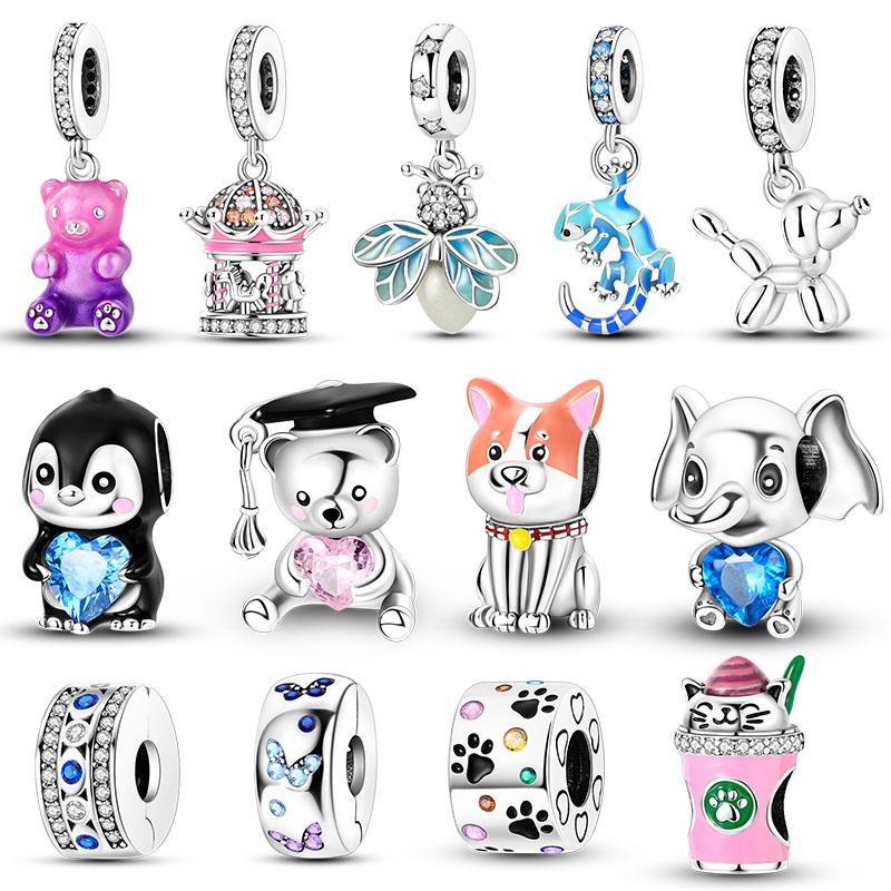Charms Copper Plated Animals Beads Pendants For Woman Jewelry Making Fit Original Bracelet Diy