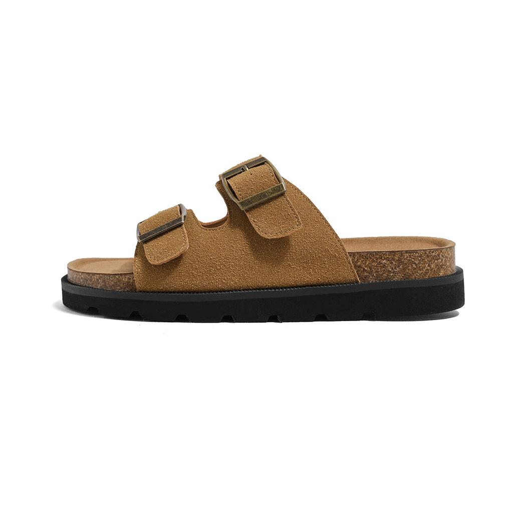 Platform-soled Boken Shoes Women's Slippers Wear Cork Flat-bottomed Fishing 2025 Summer New Open-toed One-word Beach Shoes