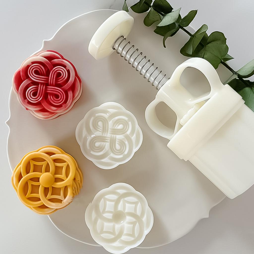 Fortune Knot Mooncakes Molds Unique Mooncakes Crafting Molds Creative Stamp Set for Making Beautiful Treat