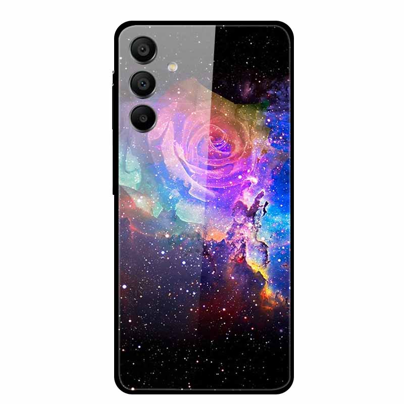For Samsung Galaxy A16 Case Hard Tempered Glass Cover Colourful Back Shield Bumper for Samsung A 16 5G SM-A166B Protector Funda