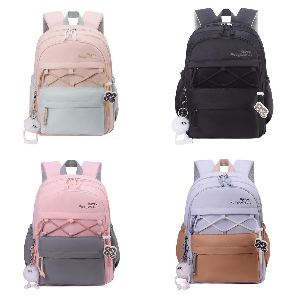 Oxford Fabric Kids School Backpack With Letter Pattern For First Grade Students