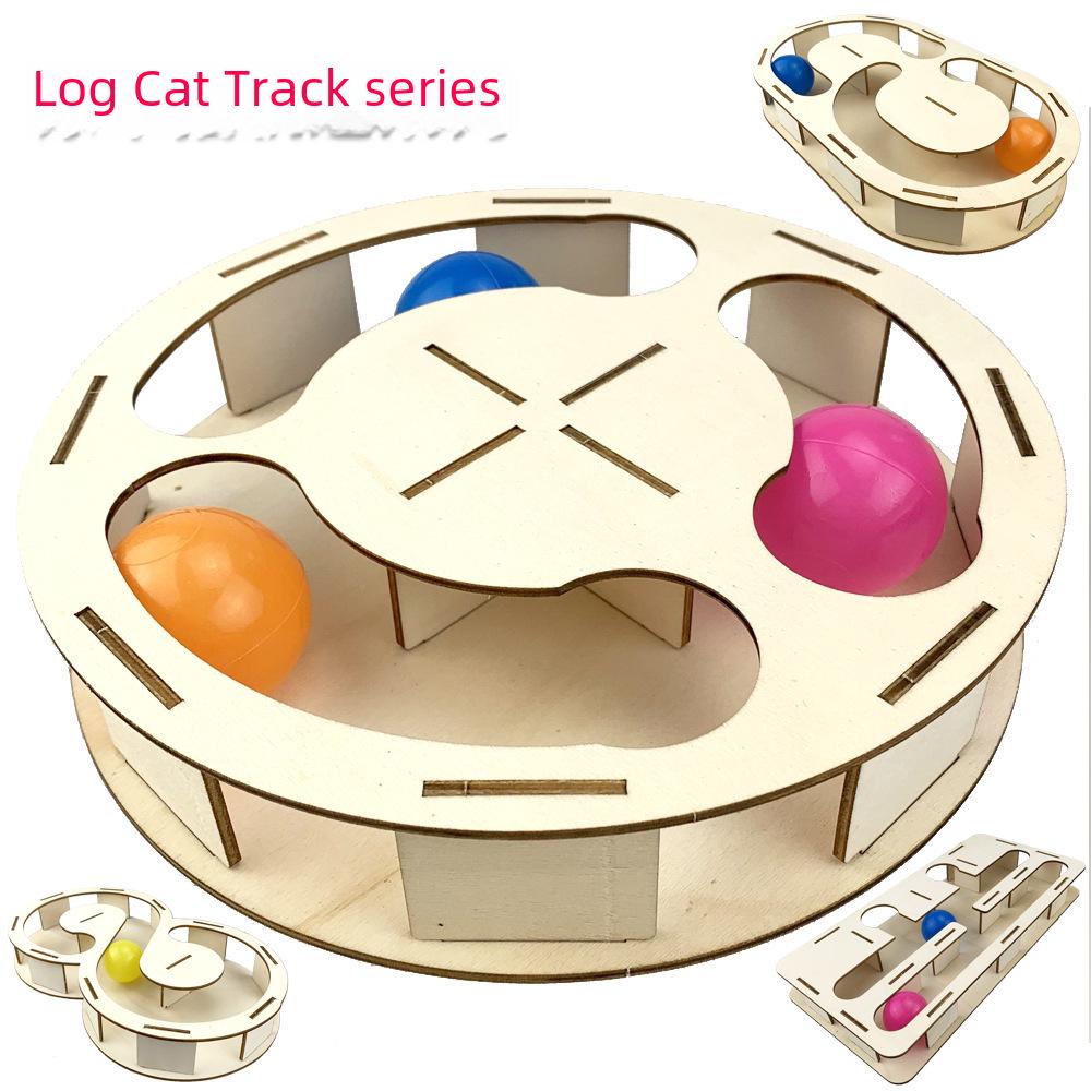 Interactive Solid Wood Cat Toy with Climbing Frame and Nest