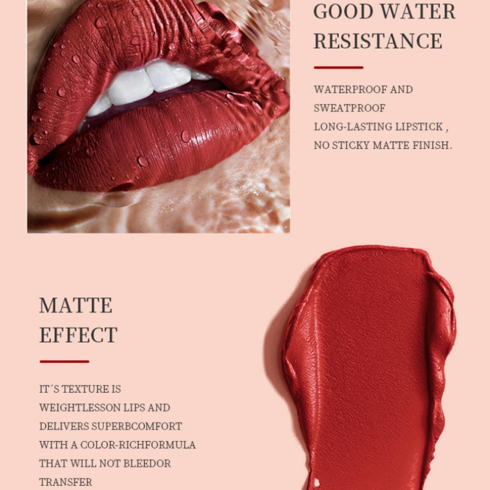 Fit Colors 8-farger bok Lip Color gaveeske, tåkefløyel uten dyppekopp flytende leppestiftsett