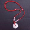 Collier Pendentif Boucle de Sécurité en Jade de Verre Paisible Cadeau pour Hommes et Femmes