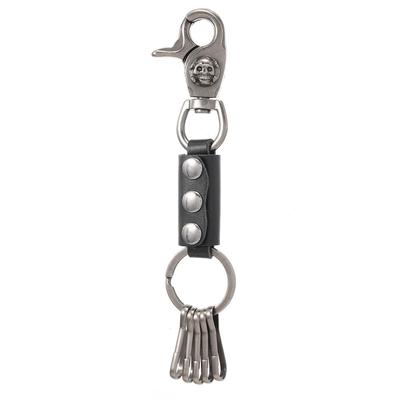 Rockyu Key Holder Mens Cowhide Leather Alloy Motif Vintage 16cm Storage Multifunctional Punk Style Stylish Gift Birthday Valentines Day Christmas